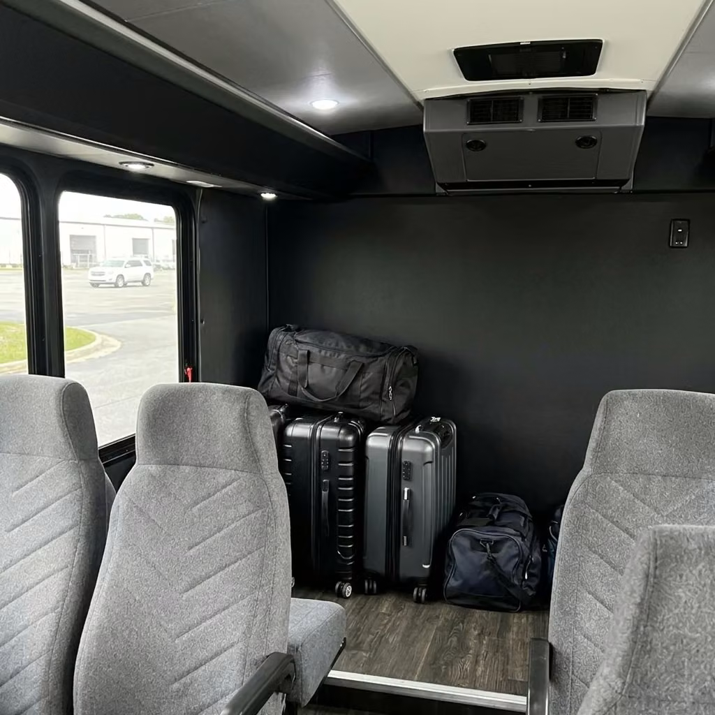 jeffersonville 15 passenger minibus luggage area