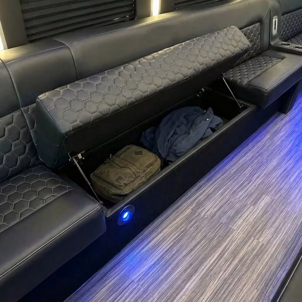 jeffersonville party bus under seat storage