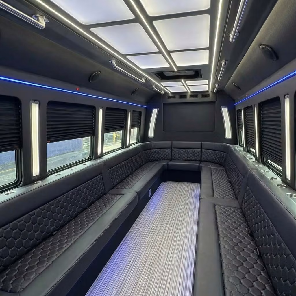 jeffersonville party bus wraparound seating