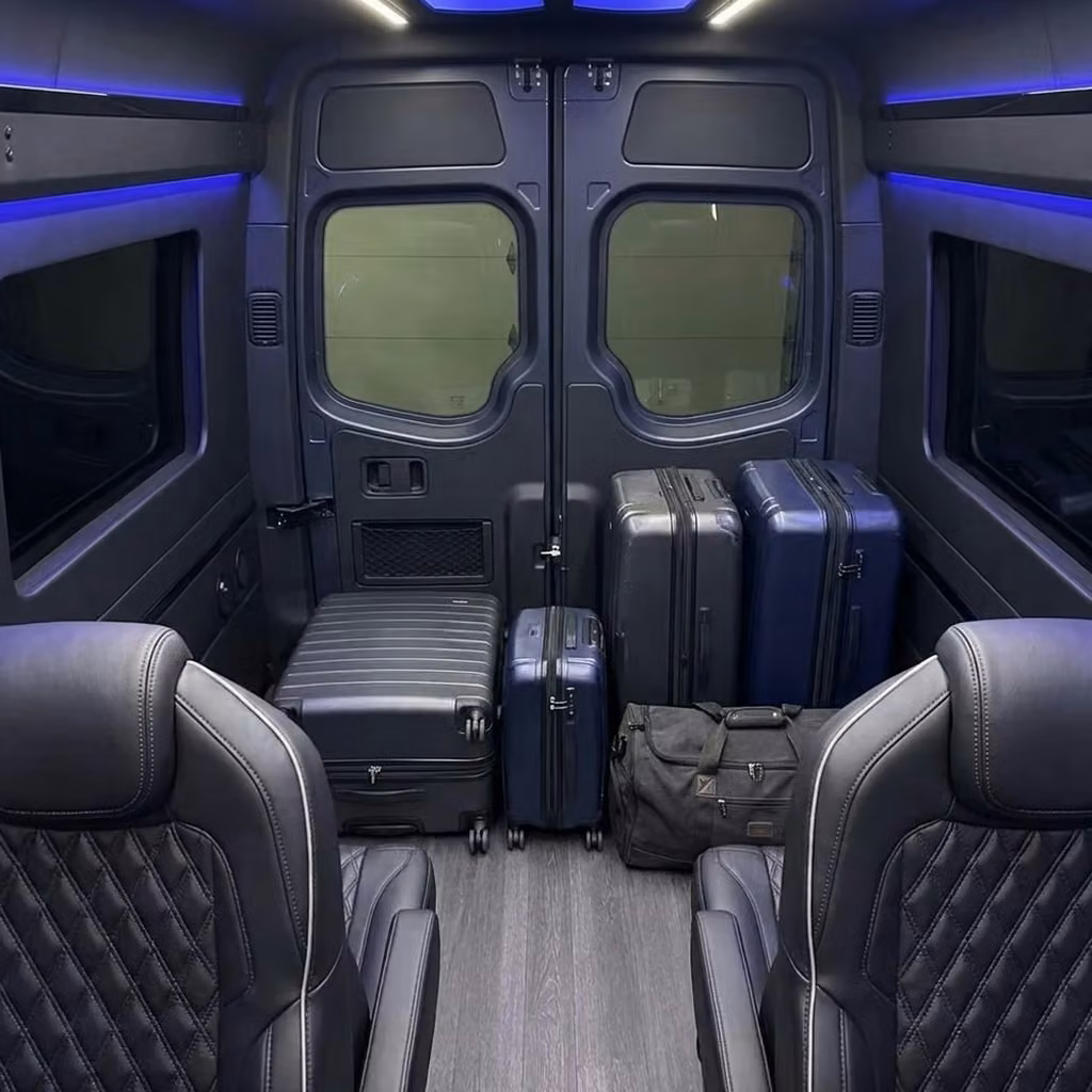 jeffersonville sprinter van rental with driver luggage area