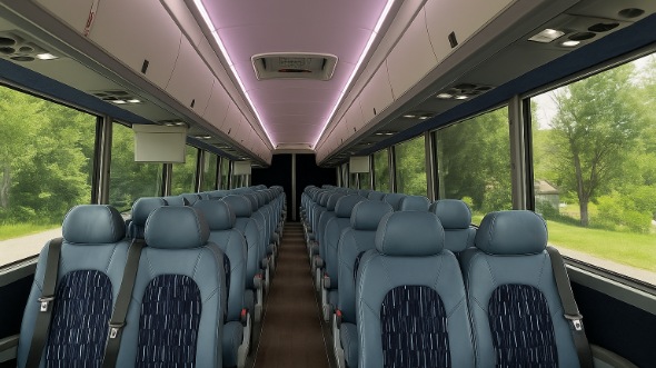 Interior of Charter Bus Company Evansville's 18 Passenger Minibus in Evansville