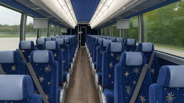 Interior of Charter Bus Company Nashville's 50 Passenger Charter Bus in Nashville