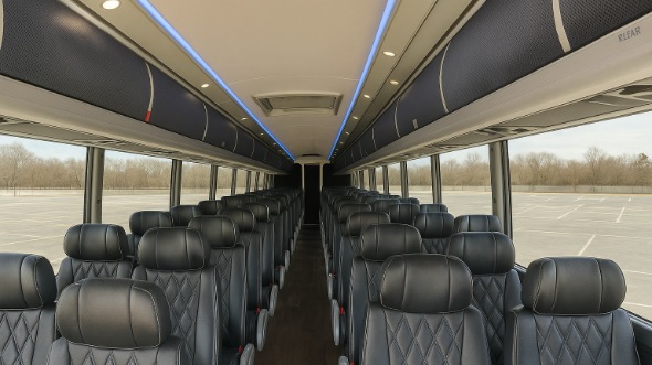 Interior of Charter Bus Company Clarksville's 54 Passenger Charter Bus in Clarksville