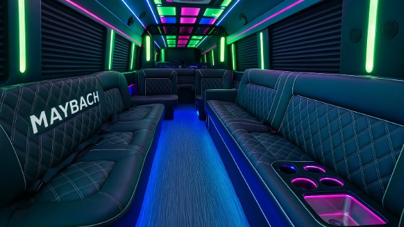 Interior of Charter Bus Company St. Louis's Party Bus in St. Louis